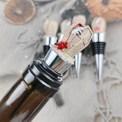 Halloween Series Coffin Wine Stoppers Set, Creative Resin & Wood Fingers Corks