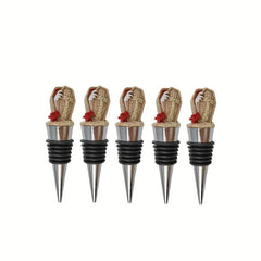Halloween Series Coffin Wine Stoppers Set, Creative Resin & Wood Fingers Corks