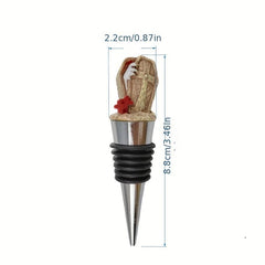 Halloween Series Coffin Wine Stoppers Set, Creative Resin & Wood Fingers Corks