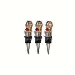 Halloween Series Coffin Wine Stoppers Set, Creative Resin & Wood Fingers Corks