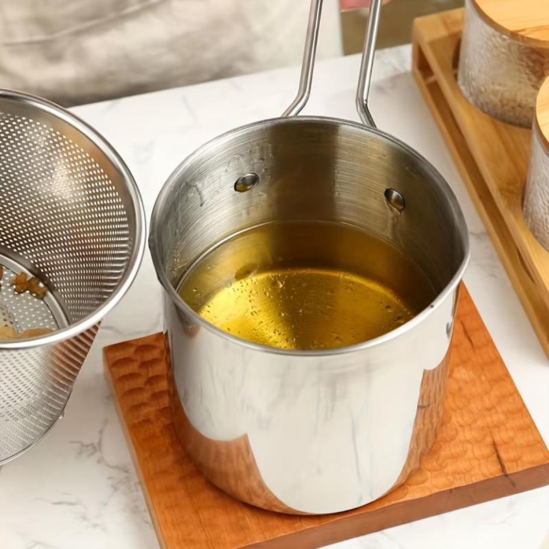 Japanese Tempura Fryer Deep Fryer Pot with Strainer Basket