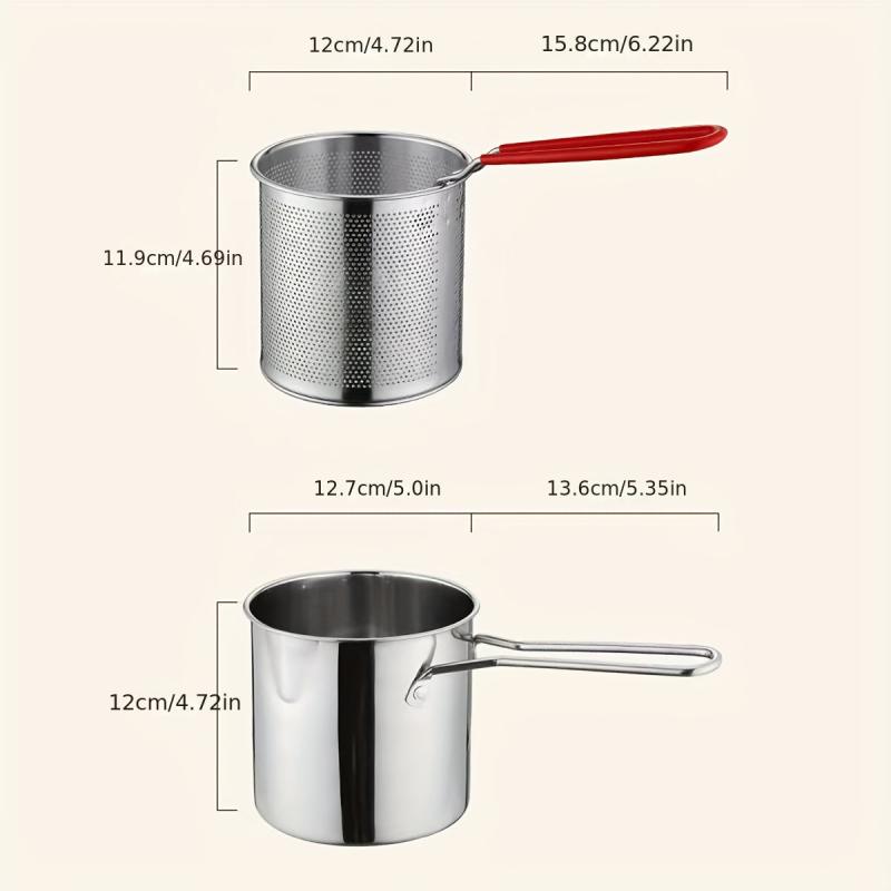 Japanese Tempura Fryer Deep Fryer Pot with Strainer Basket