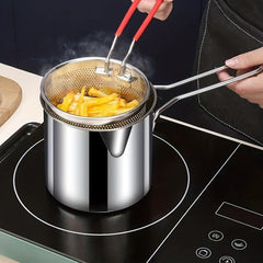 Japanese Tempura Fryer Deep Fryer Pot with Strainer Basket
