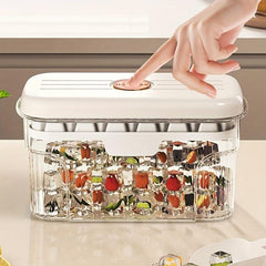 One-Button Ice Cube Maker Box with Lid & Bin