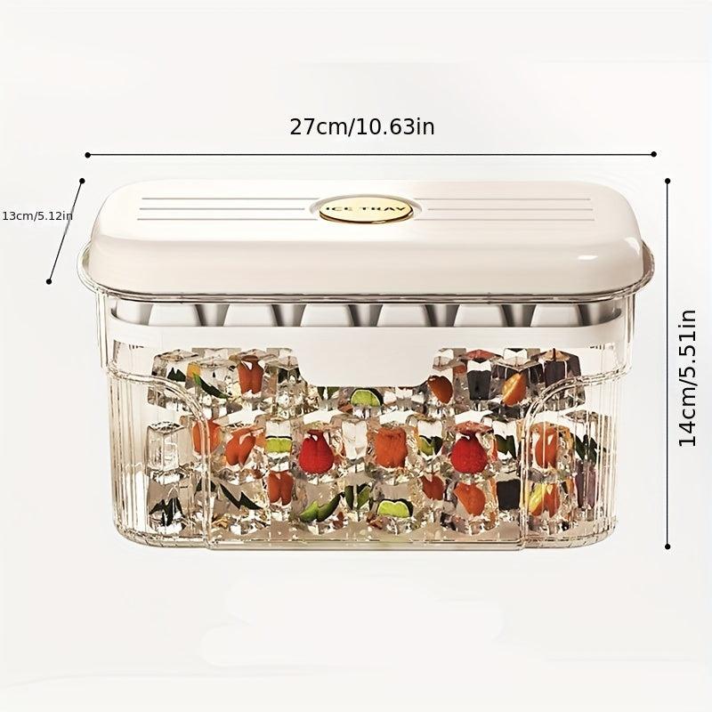 One-Button Ice Cube Maker Box with Lid & Bin