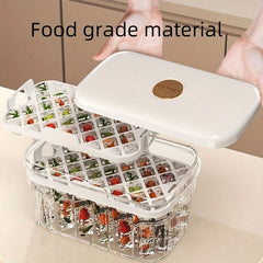 One-Button Ice Cube Maker Box with Lid & Bin