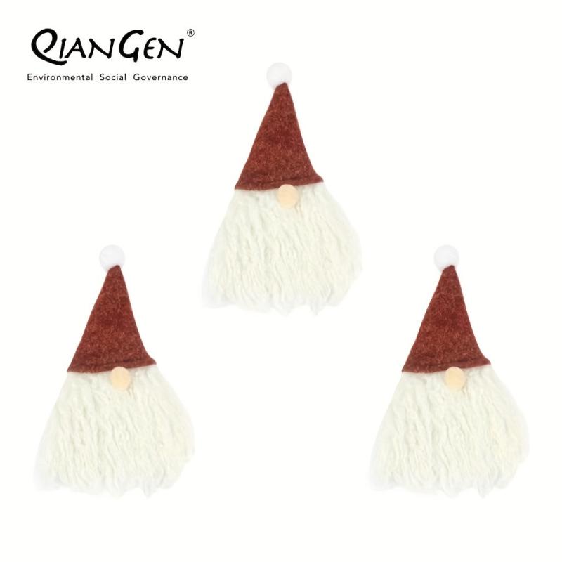 3pcs Santa Hat Gnomes Wine Bottle Cover