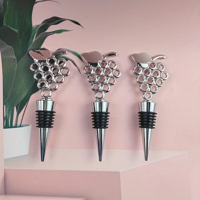 Silvery Hollow Wine Stopper Gift Reusable Grapes Wine Plug