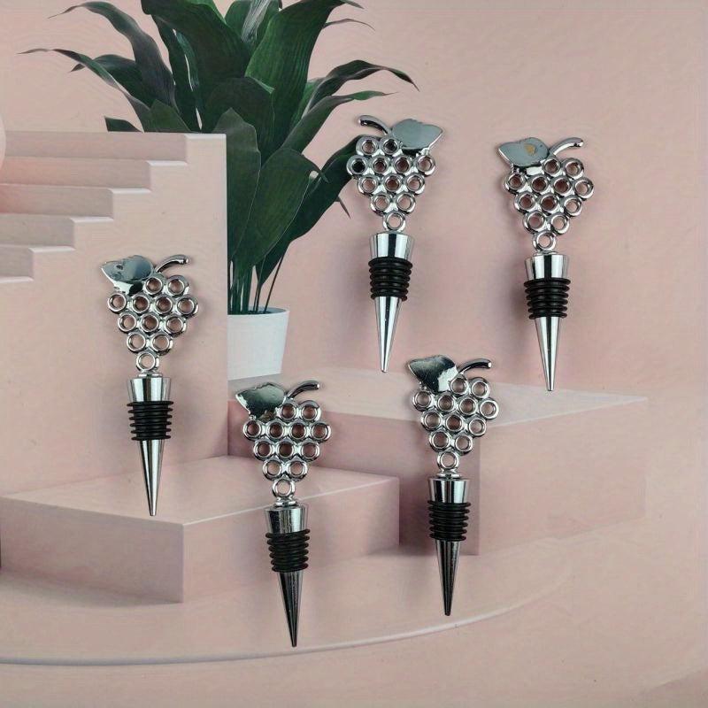 Silvery Hollow Wine Stopper Gift Reusable Grapes Wine Plug