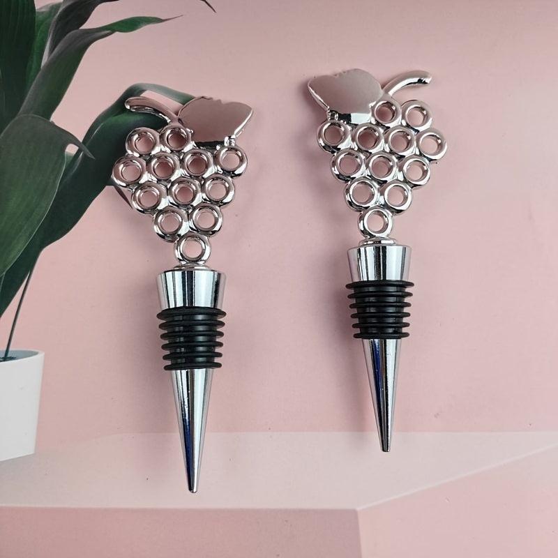 Silvery Hollow Wine Stopper Gift Reusable Grapes Wine Plug