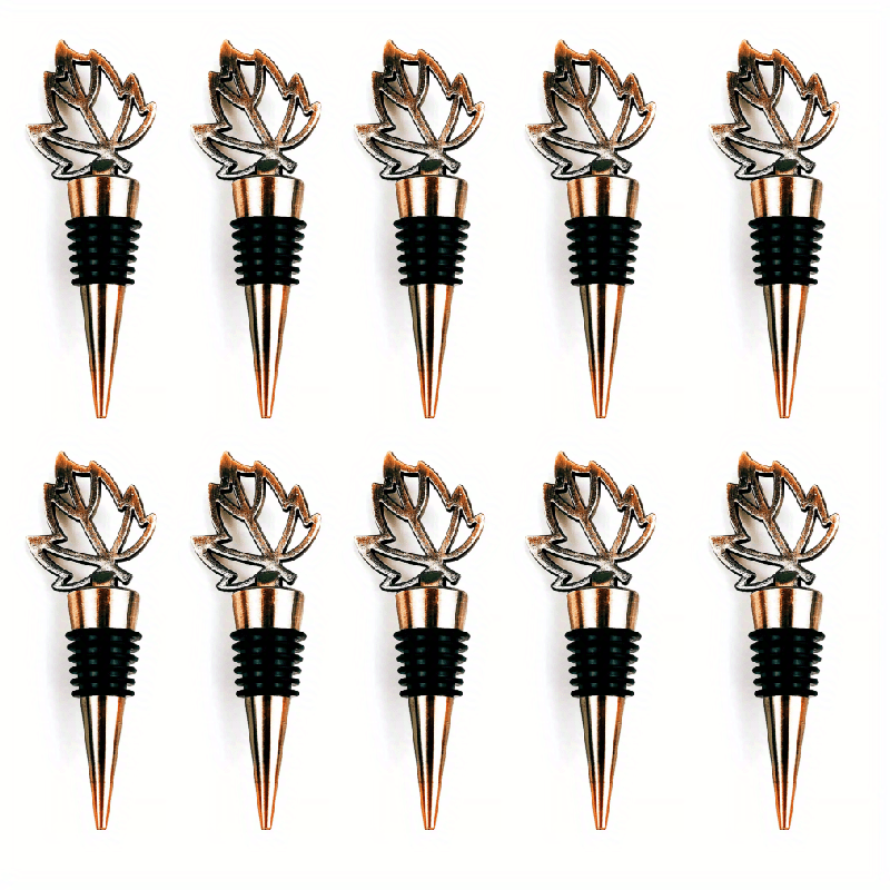 10pcs Maple Leaf Wine Stoppers Metal Bottle Stoppers