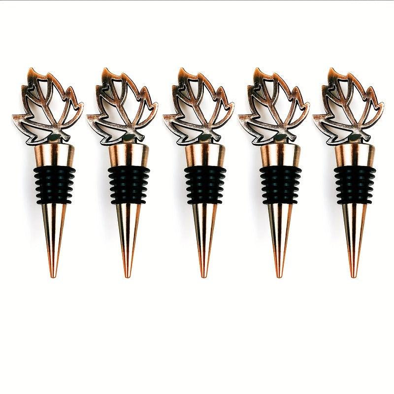 10pcs Maple Leaf Wine Stoppers Metal Bottle Stoppers