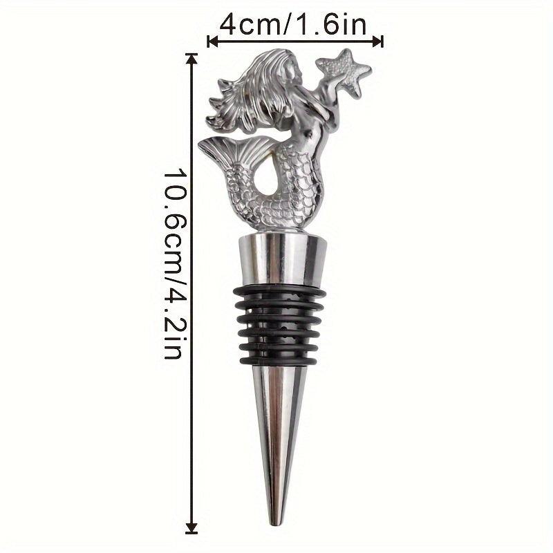 Mermaid Wine Stopper Decorative Ocean Silver Bar Accessories