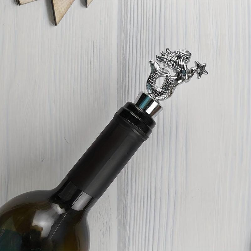 Mermaid Wine Stopper Decorative Ocean Silver Bar Accessories