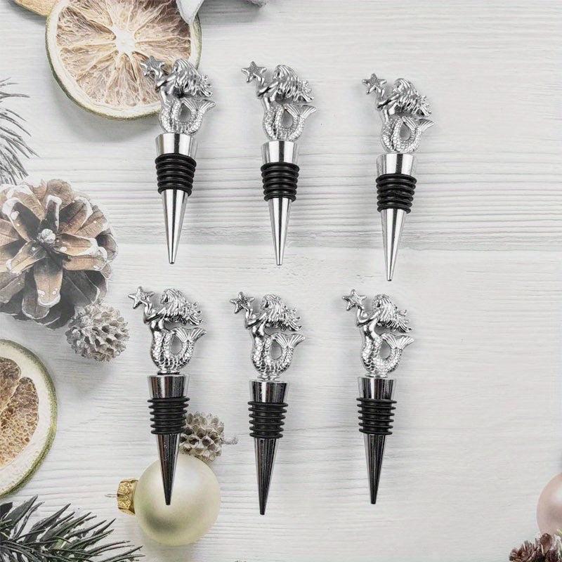 Mermaid Wine Stopper Decorative Ocean Silver Bar Accessories