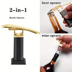 2 In 1 Bottle Opener Wine Opener Portable Cap Opener