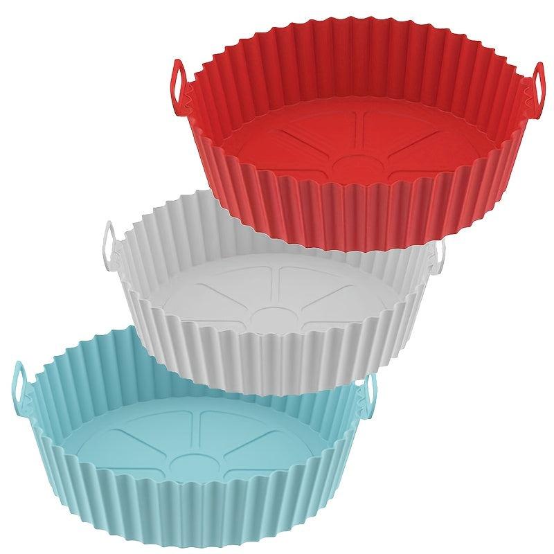 3pcs Silicone Air Fryer Liners 17 Round Silicone Basket Bo