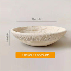 Bread Proofing Basket Round with Liner Cloth Fermentation Natural Rattan Bowl