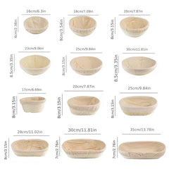 Bread Proofing Basket Round with Liner Cloth Fermentation Natural Rattan Bowl