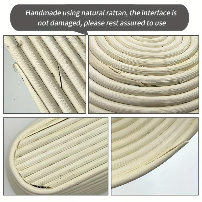 Bread Proofing Basket Round with Liner Cloth Fermentation Natural Rattan Bowl