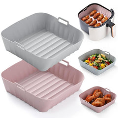 1pc Reusable Silicone Air Fryer Square Liners 4 8QT Easy Cleaning Heat Resistant