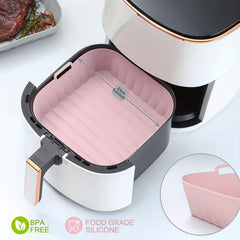 1pc Reusable Silicone Air Fryer Square Liners 4 8QT Easy Cleaning Heat Resistant