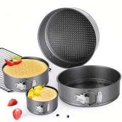 4pcs Springform Cake Pans Loose Bottom Baking Cake Molds