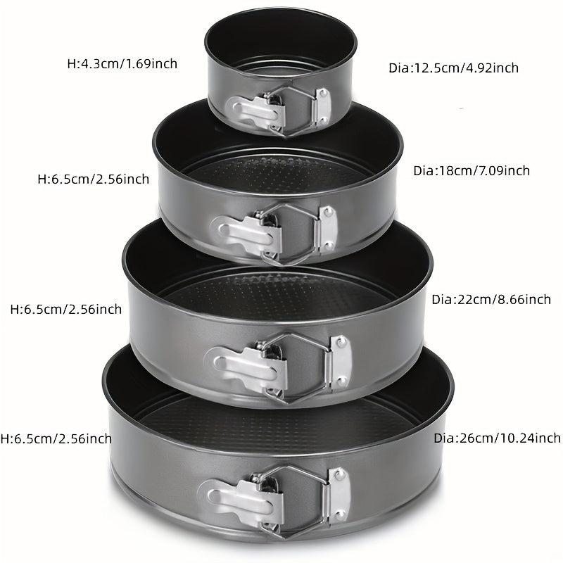 4pcs Springform Cake Pans Loose Bottom Baking Cake Molds