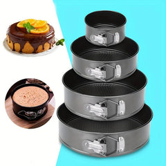 4pcs Springform Cake Pans Loose Bottom Baking Cake Molds