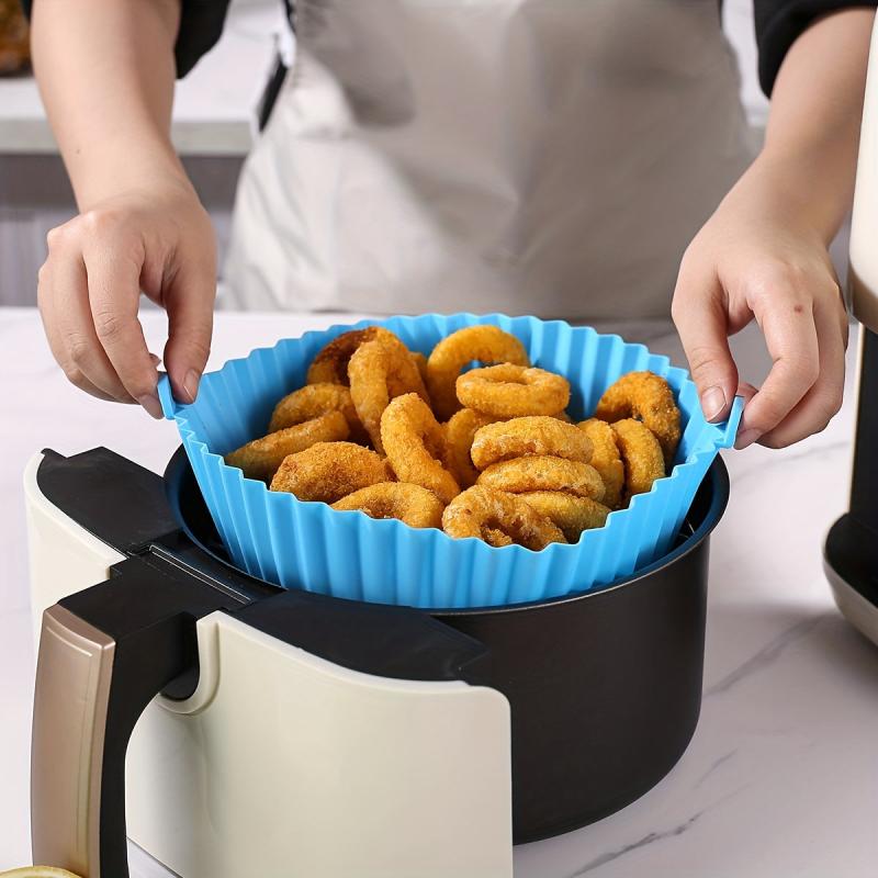 5pcs Silicone Air Fryer Liners, BPA Free Reusable Baking Tray