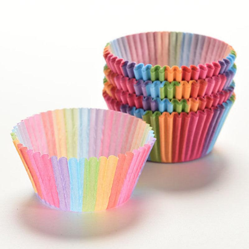 100pcs Colorful Cake Trays for Cupcakes & Cakes