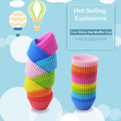12pcs Reusable Silicone Muffin and Cupcake Cups Baking Tools