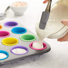 12pcs Reusable Silicone Muffin and Cupcake Cups Baking Tools