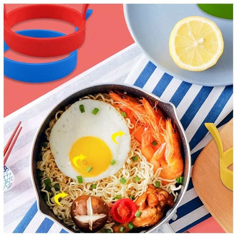 4pcs Silicone Egg Poach Ring Mould Kitchen Cooking