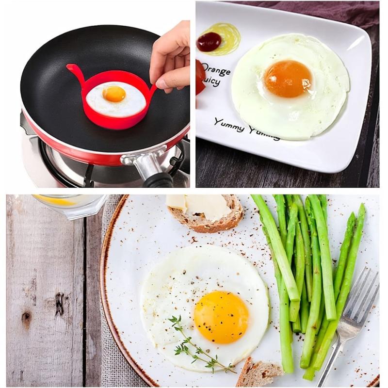 4pcs Silicone Egg Poach Ring Mould Kitchen Cooking