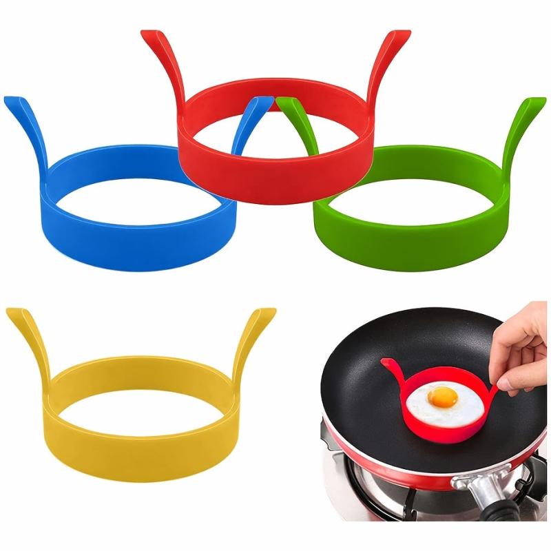 4pcs Silicone Egg Poach Ring Mould Kitchen Cooking