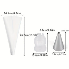 26pcs Cake Decorating Tool Kit with Reusable Pipping Bag & Coupler