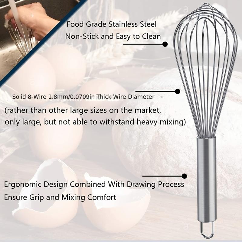 Stainless Steel Whisk Cooking Mixer Whisk 8in 10in 12in