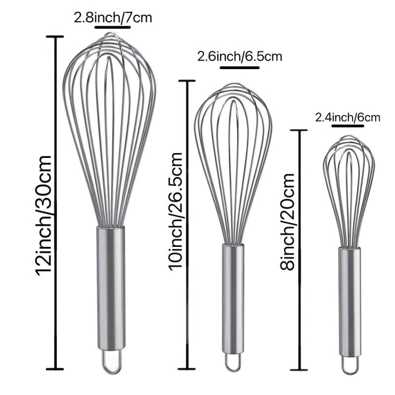 Stainless Steel Whisk Cooking Mixer Whisk 8in 10in 12in