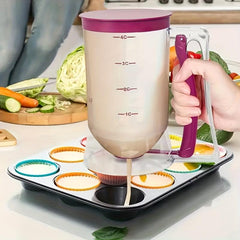 Handheld Batter Dispenser Cupcake Funnel Measuring Cup Baking Tool