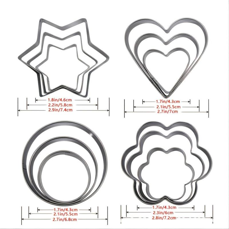 Set Of 12 Stainless Steel Cookie Mold Cookie Cutter