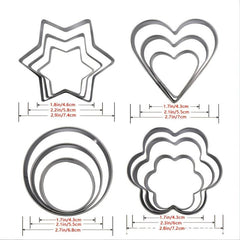 Set Of 12 Stainless Steel Cookie Mold Cookie Cutter