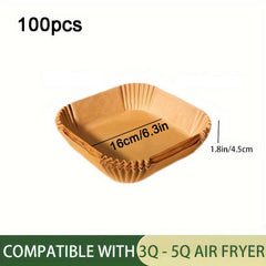 Disposable Air Fryer Liners 100pcs 16x20cm Paper Basket Bowls Baking Trays