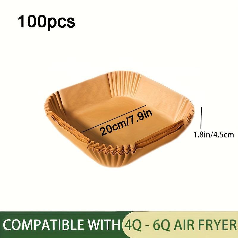 Disposable Air Fryer Liners 100pcs 16x20cm Paper Basket Bowls Baking Trays