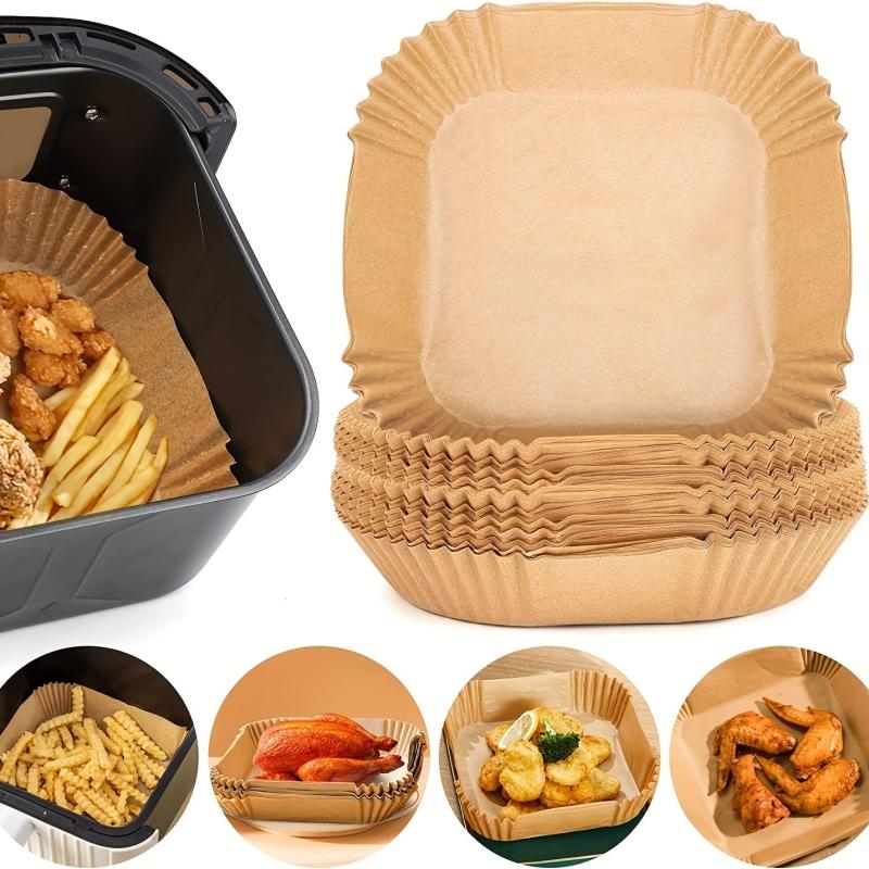 Disposable Air Fryer Liners 100pcs 16x20cm Paper Basket Bowls Baking Trays