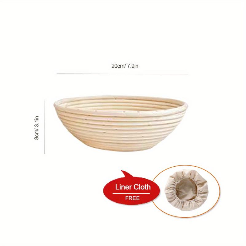 1pc Oval Cane Bread Proofing Basket Set with Bread Lame Linen Liner