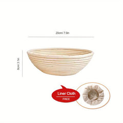 1pc Oval Cane Bread Proofing Basket Set with Bread Lame Linen Liner
