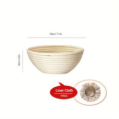 1pc Oval Cane Bread Proofing Basket Set with Bread Lame Linen Liner