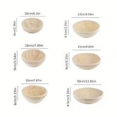 1pc Oval Cane Bread Proofing Basket Set with Bread Lame Linen Liner
