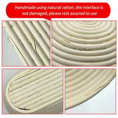 1pc Oval Cane Bread Proofing Basket Set with Bread Lame Linen Liner